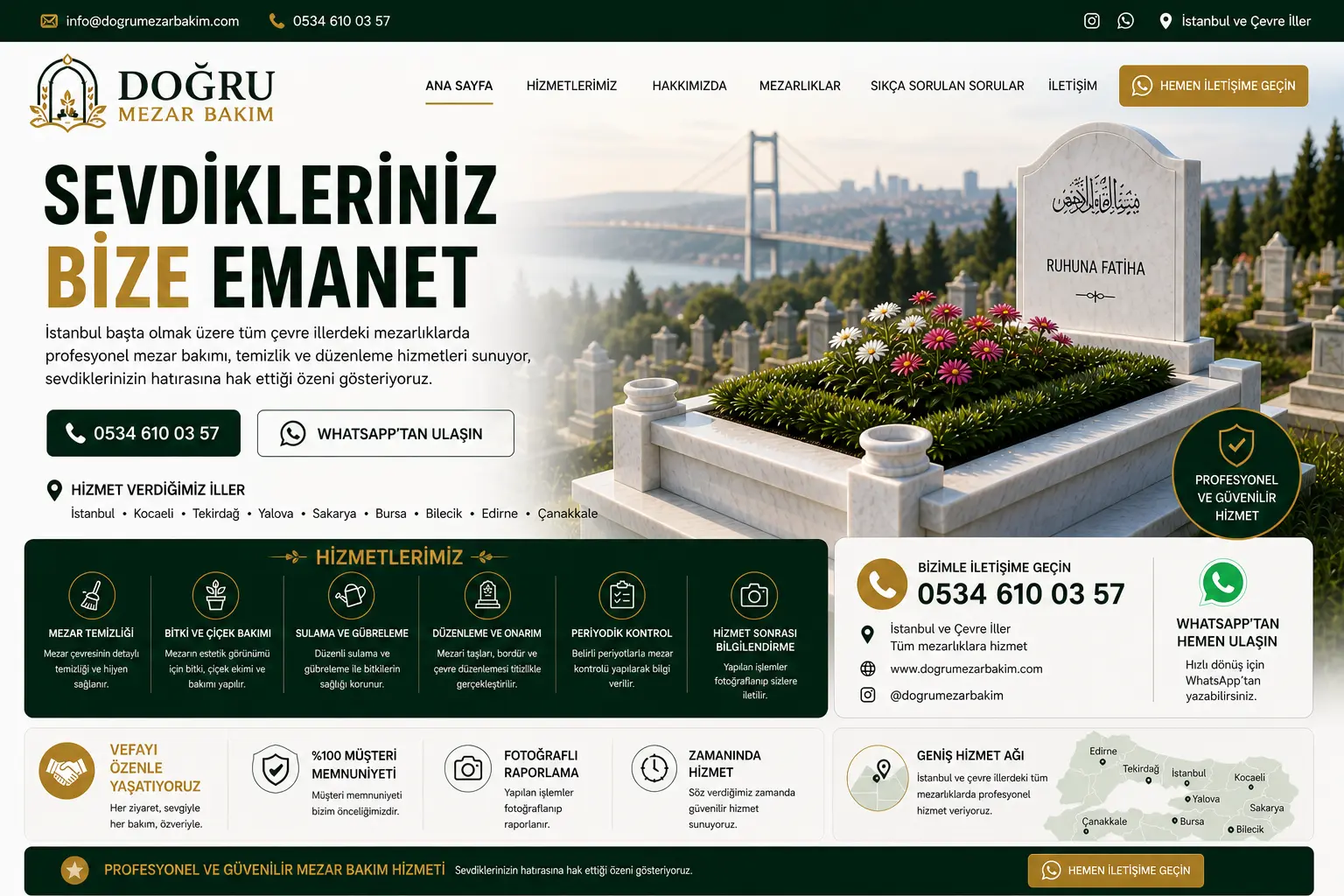 istanbul mezar bakım Hizmetleri